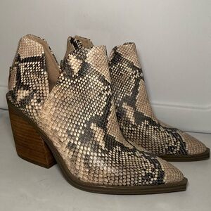 Vince Camuto Snake Print Ankle Boots